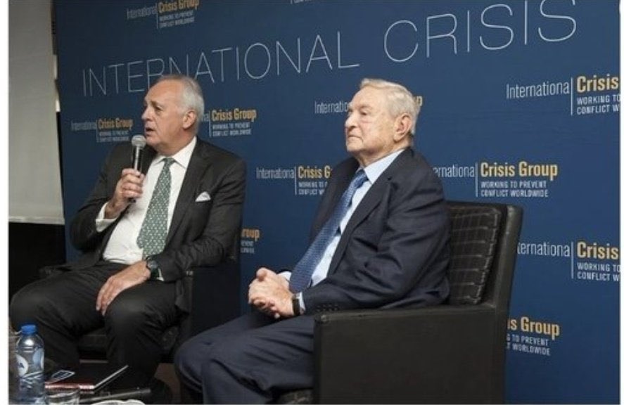 Марк Мэллок Браун и Джордж Сорос на площадке International Crisis Group