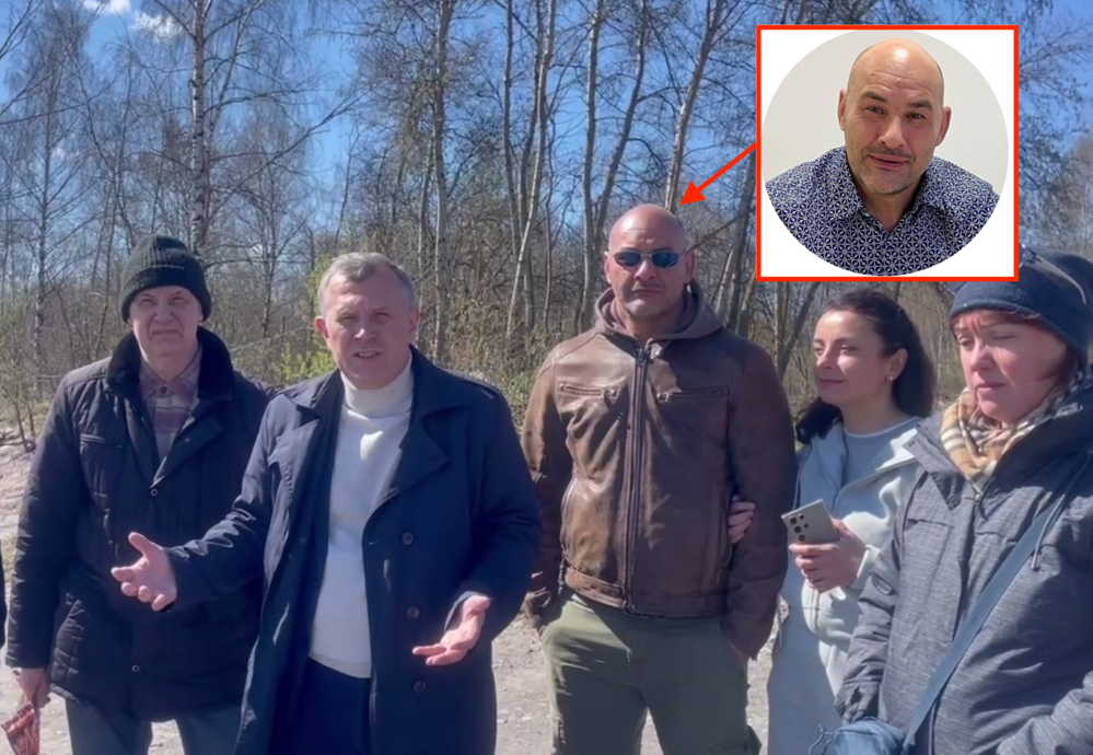 Дмитрий Трунин (второй слева), Вячеслав Дербиж (третий слева) на берегу Клязьминского водохранилища